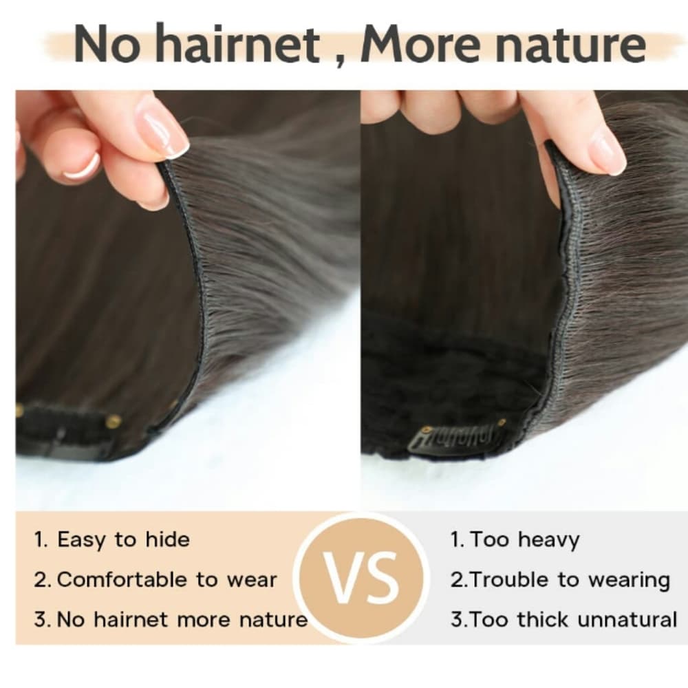 White Straight Beauty Full Head Clip in Extension - Thumbnail 6