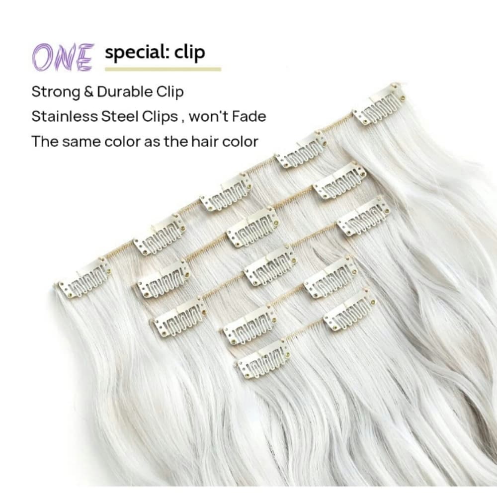 White Beauty Full Head Clip in Extension - Thumbnail 2