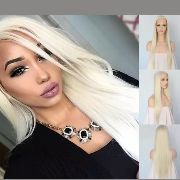 Pale Blonde Lace Front Wig - Thumbnail 7
