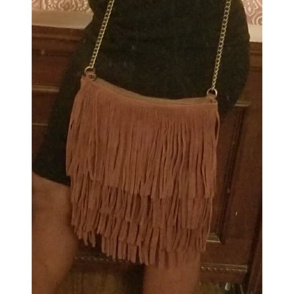 Brand New Brownish Reddish Fringe Beauty Purse - Thumbnail 8
