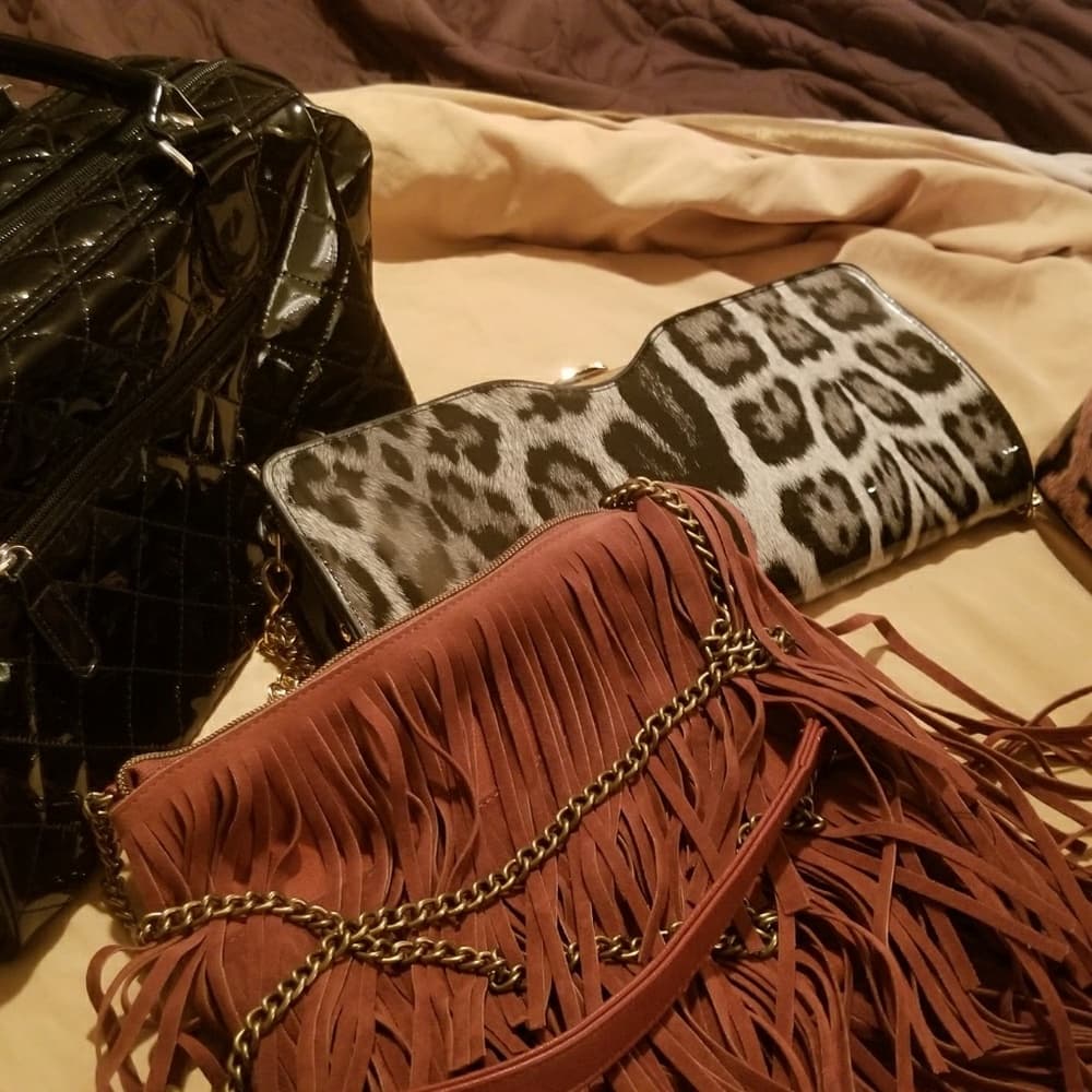 Brand New Brownish Reddish Fringe Beauty Purse - Thumbnail 4