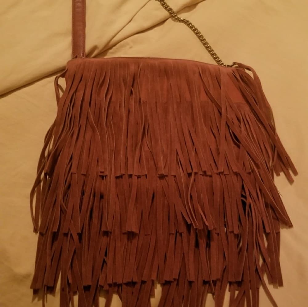 Brand New Brownish Reddish Fringe Beauty Purse - Thumbnail 6
