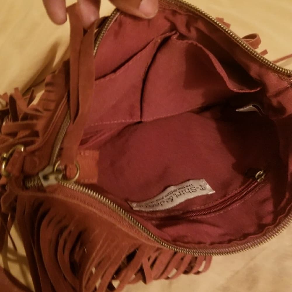 Brand New Brownish Reddish Fringe Beauty Purse - Thumbnail 5