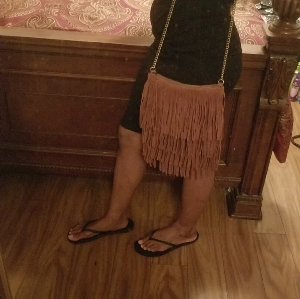 Brand New Brownish Reddish Fringe Beauty Purse