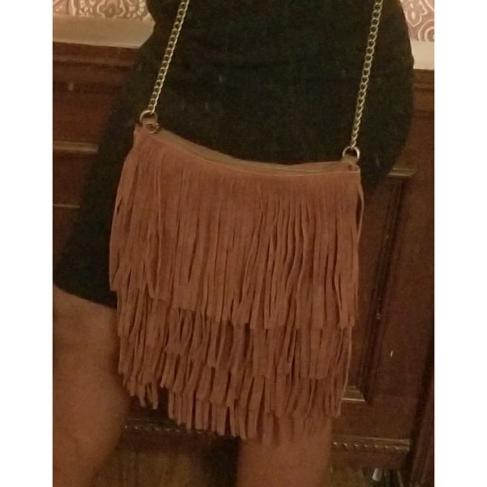 Brand New Brownish Reddish Fringe Beauty Purse - Thumbnail 7