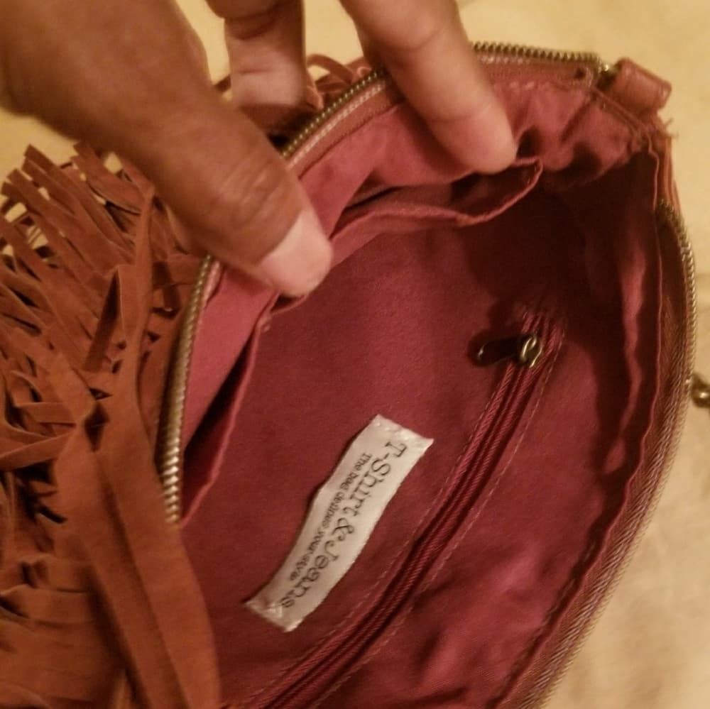 Brand New Brownish Reddish Fringe Beauty Purse - Thumbnail 2