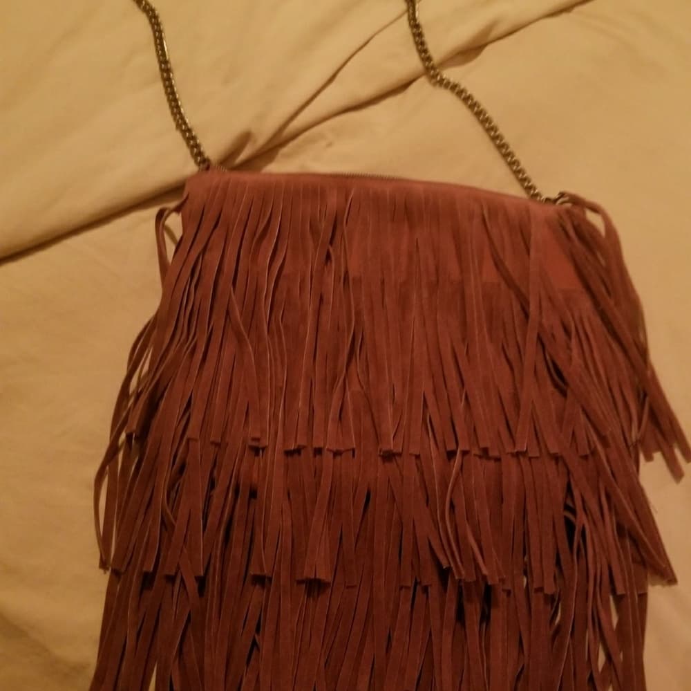 Brand New Brownish Reddish Fringe Beauty Purse - Thumbnail 3