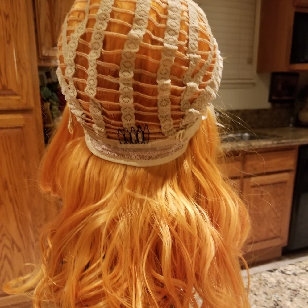 Orange Wavy Lace Front Wig - Thumbnail 6