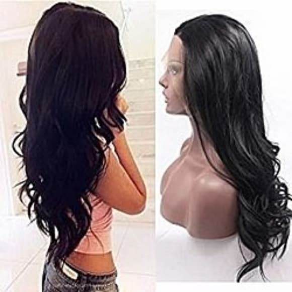 Black Layered Wavy Lace Front Wig 22-24 inches!! - Thumbnail 2