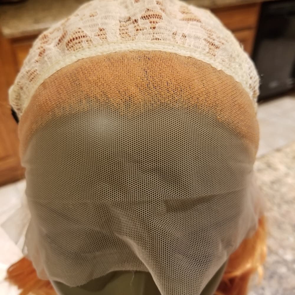 Orange Wavy Lace Front Wig - Thumbnail 4
