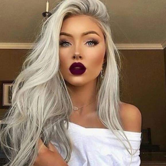 Silver Gray Blonde Lace Front Wig - Thumbnail 6