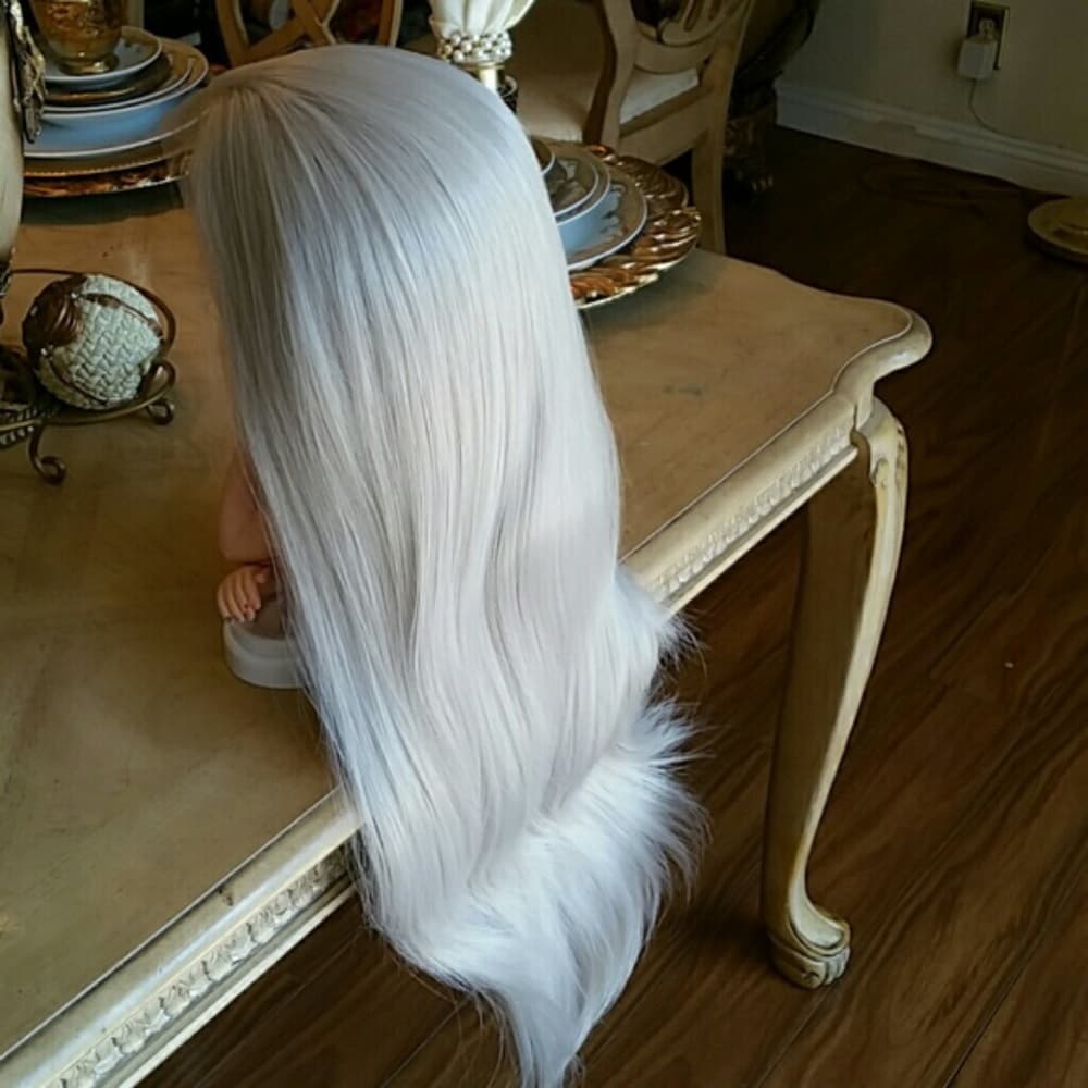 Silver Gray Blonde Lace Front Wig