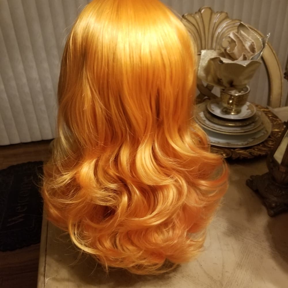 Orange Wavy Lace Front Wig
