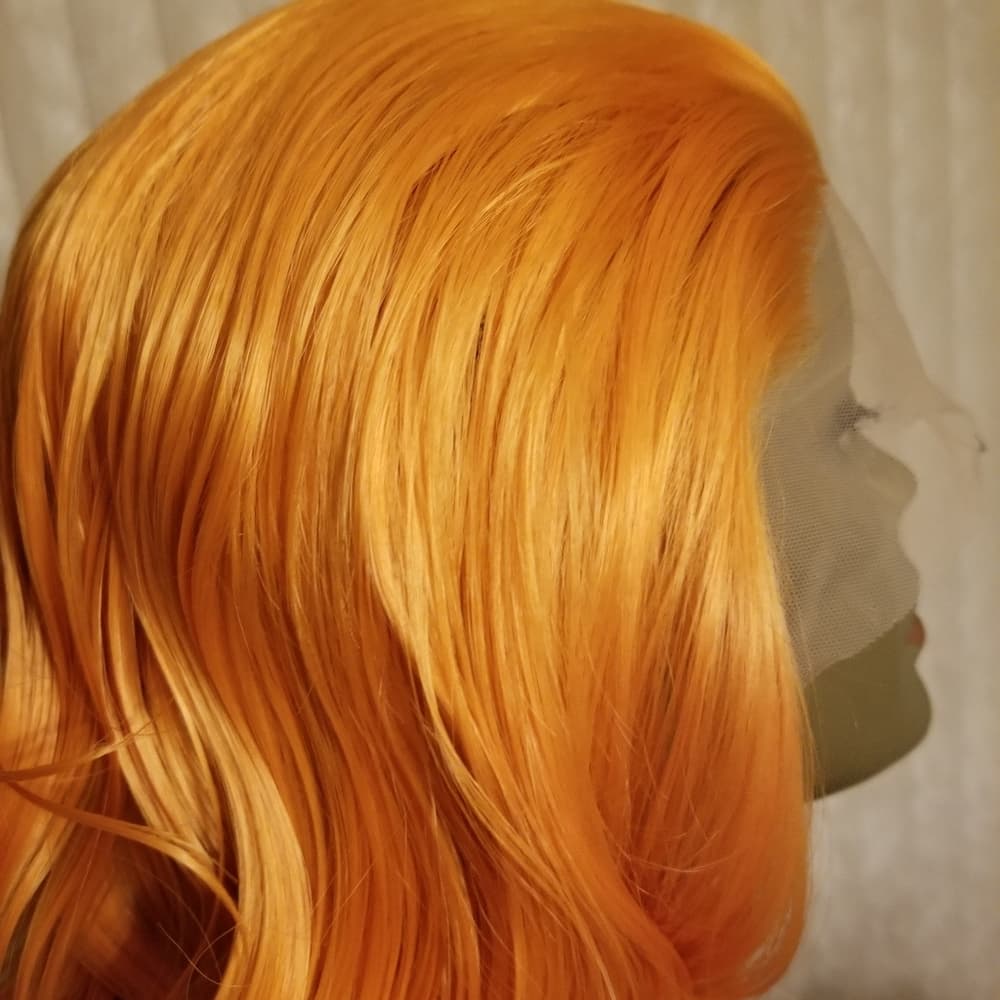 Orange Wavy Lace Front Wig - Thumbnail 15