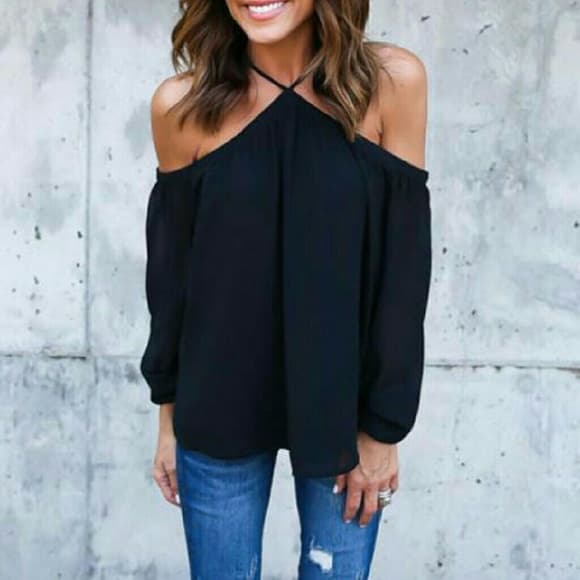 Off Shoulder Casual Top - Thumbnail 3