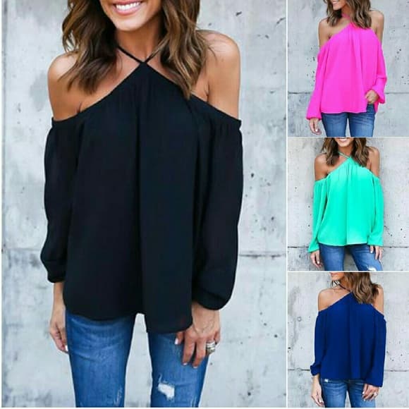 Off Shoulder Casual Top - Thumbnail 4