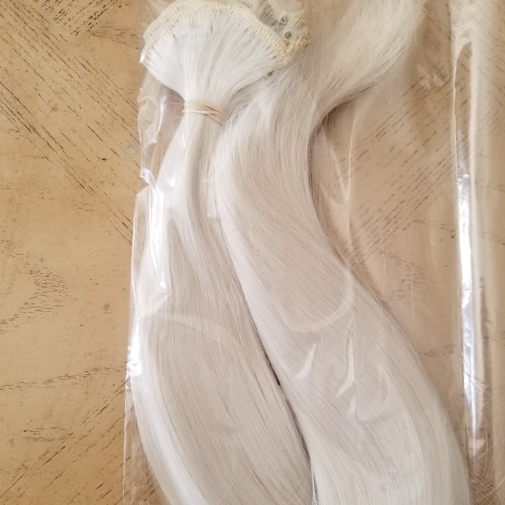 Pale Blonde Full Head Clip in Extension Straig #60 - Thumbnail 2