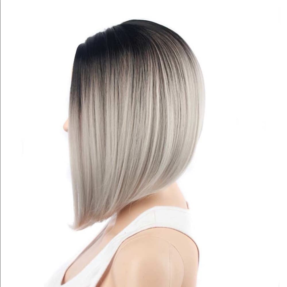 Ombre Black Gray Wig - Thumbnail 3