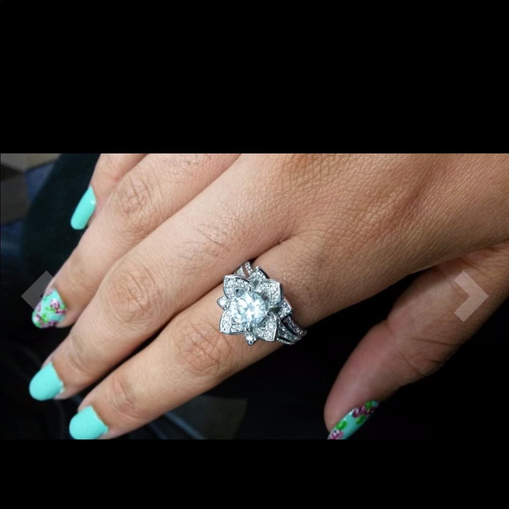 Rose Flower Engagement Ring - Thumbnail 7