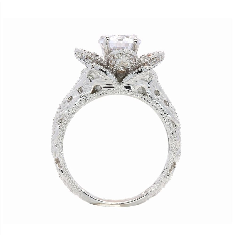 Rose Flower Engagement Ring - Thumbnail 6