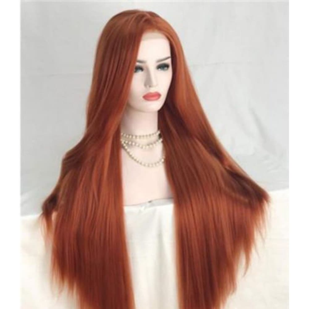 Auburn Red Straight Beauty Lace Front Wig - Thumbnail 2