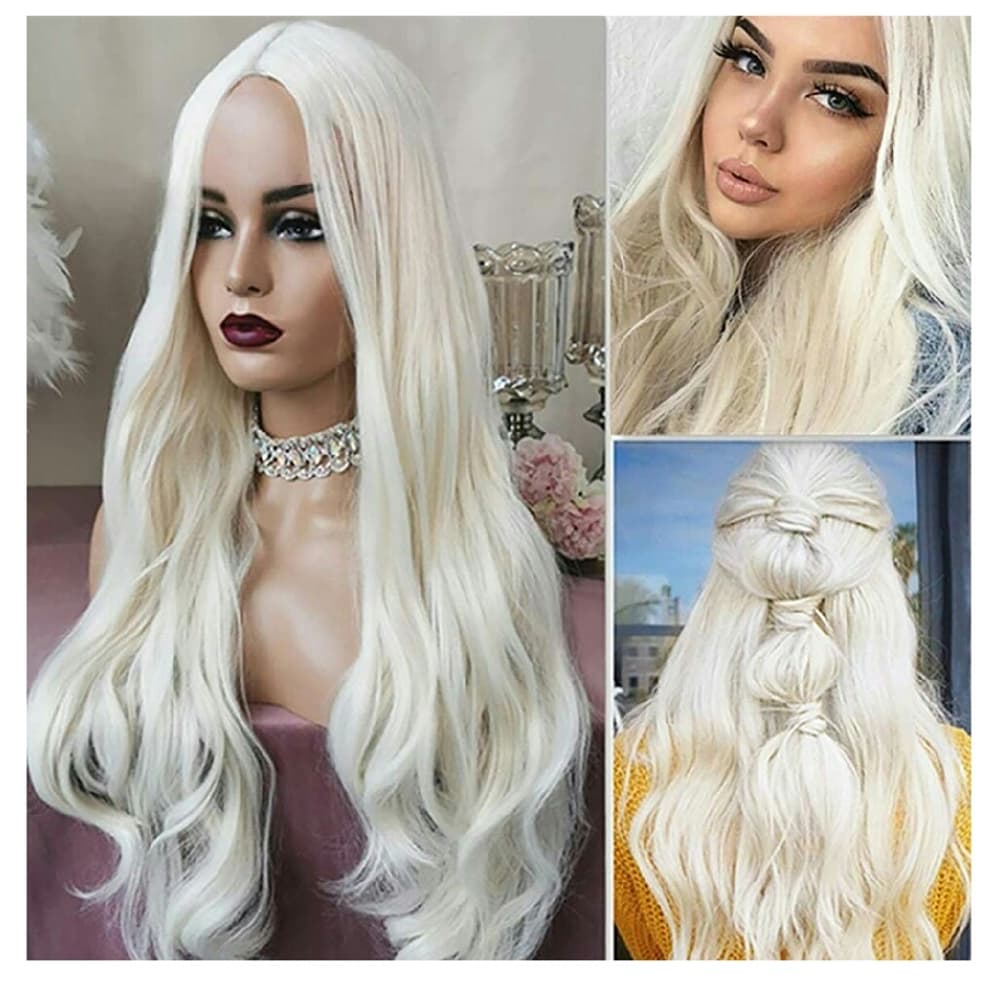 White Blonde Beauty Full Wig - Thumbnail 4