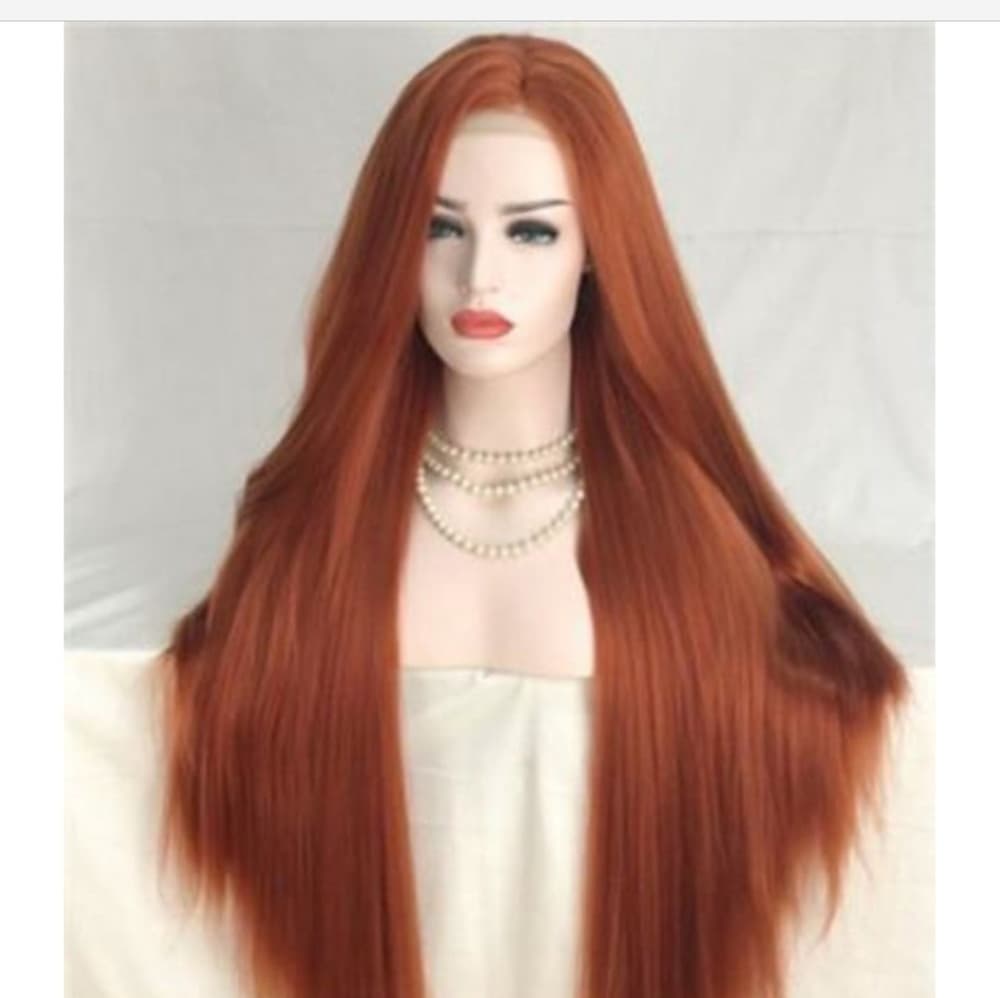 Auburn Red Straight Beauty Lace Front Wig - Thumbnail 3