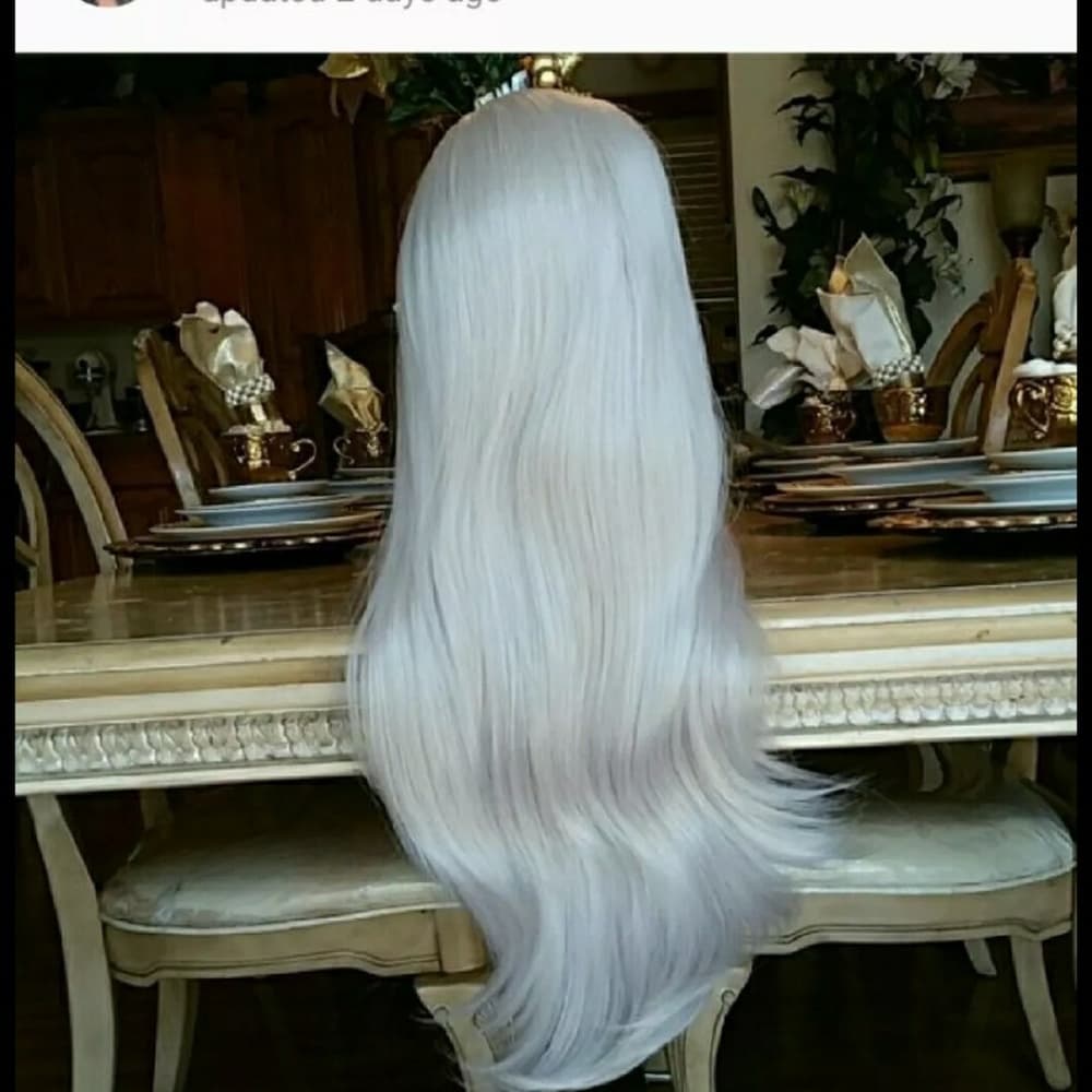 Silver White Gray Lace Front Wig