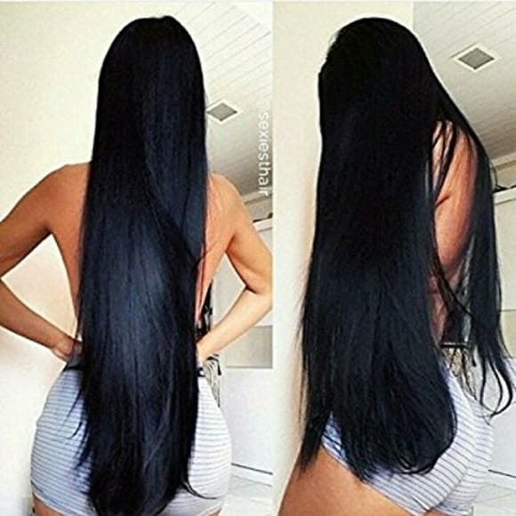Black Straight Lace Front Wig 24-26 inches!! - Thumbnail 9