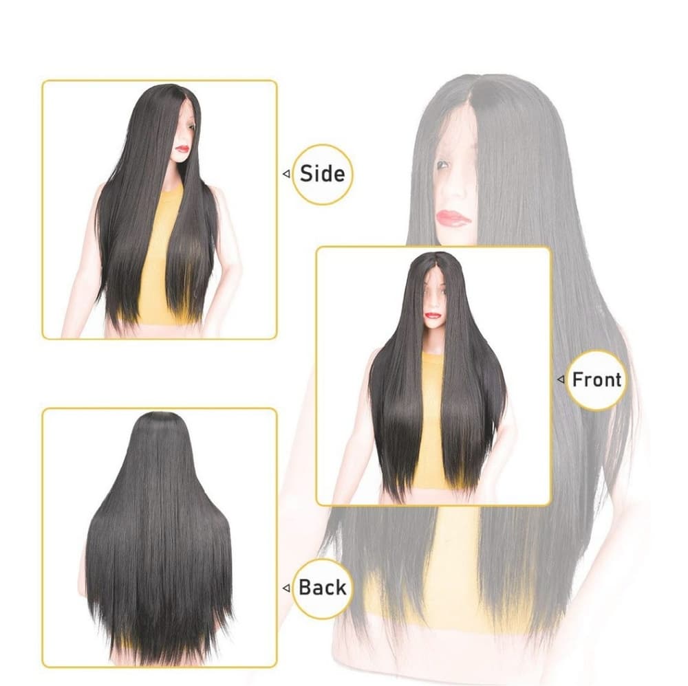 Black Straight Lace Front Wig 24-26 inches!! - Thumbnail 7