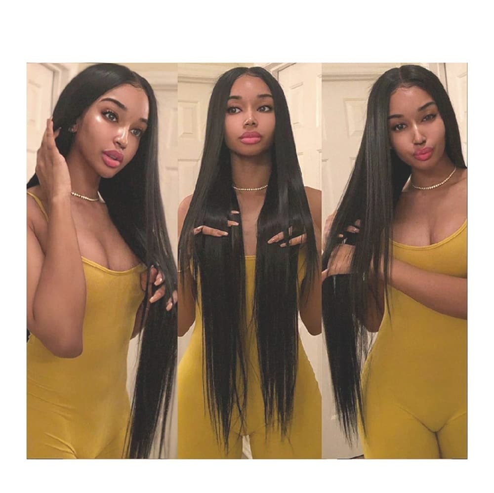 Black Straight Lace Front Wig 24-26 inches!! - Thumbnail 4
