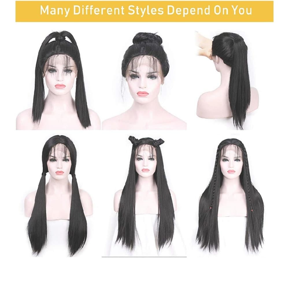Black Straight Lace Front Wig 24-26 inches!! - Thumbnail 6
