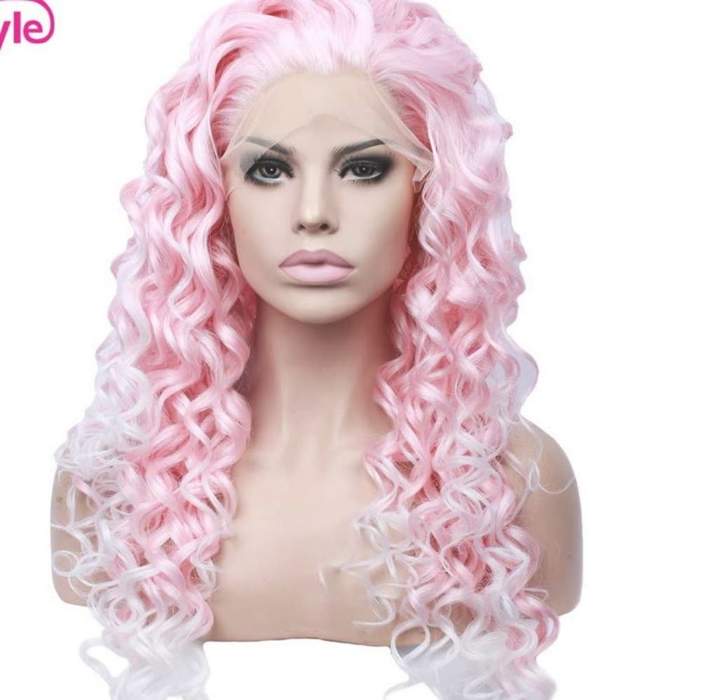 Pink White Beauty Lace Front Wig