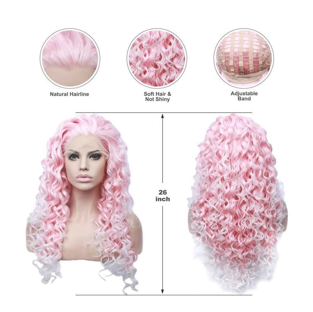 Pink White Beauty Lace Front Wig - Thumbnail 3