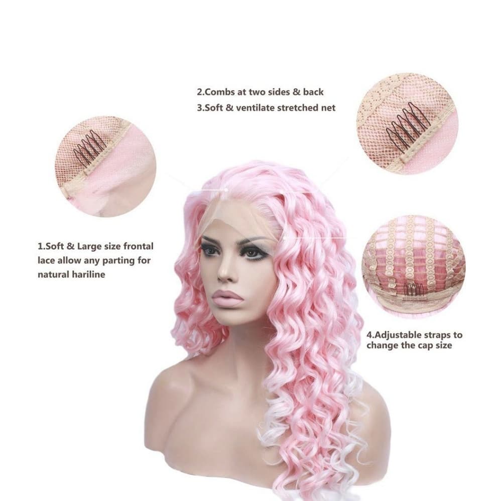 Pink White Beauty Lace Front Wig - Thumbnail 2