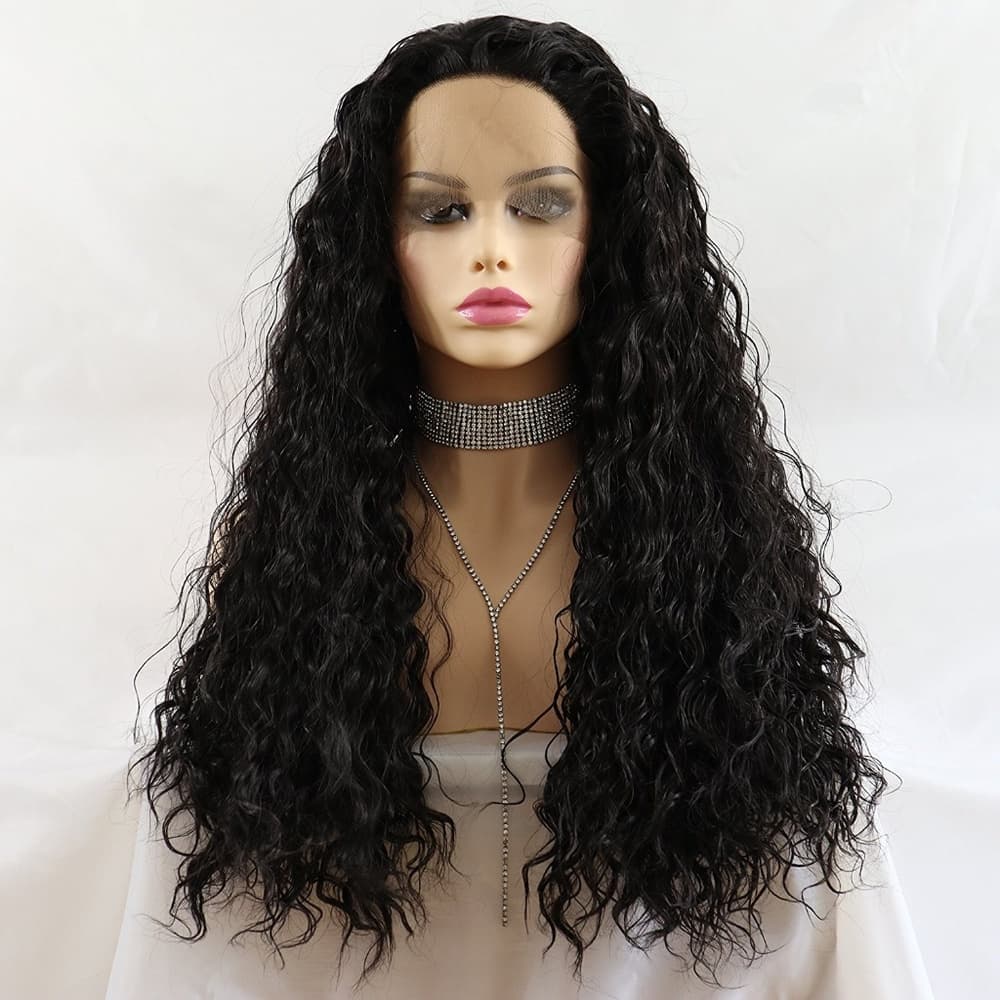 Black Curly Beauty Lace Front Wig - Thumbnail 4