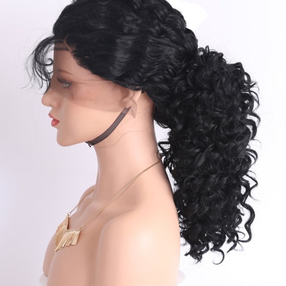 Black Curly Beauty Lace Front Wig - Thumbnail 3