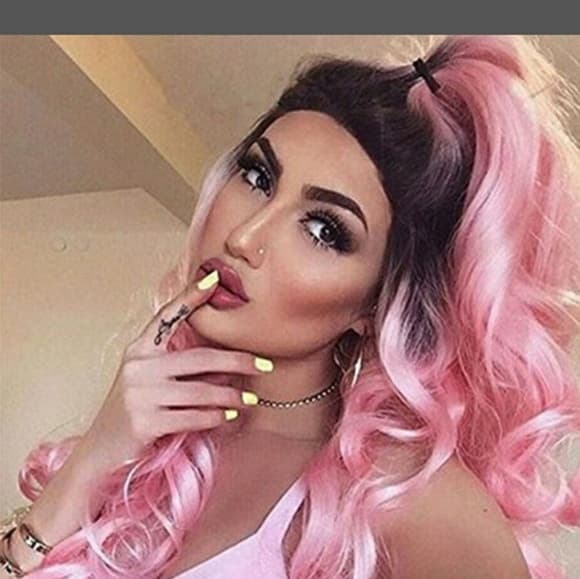 Purple Pink Beauty Wig - Thumbnail 9