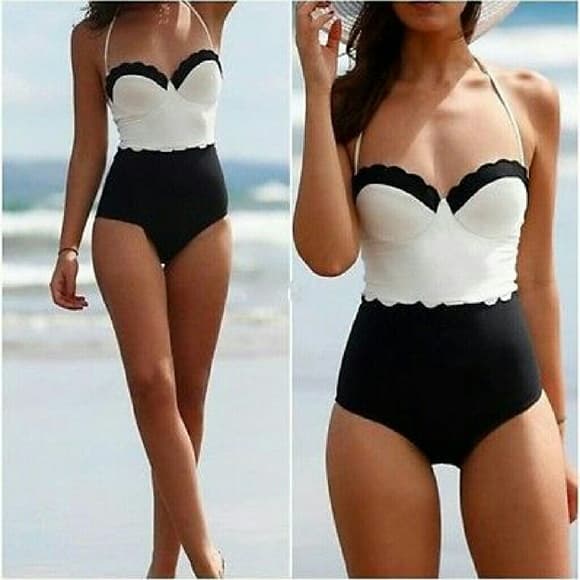White Black Sexy Bikini - Thumbnail 6