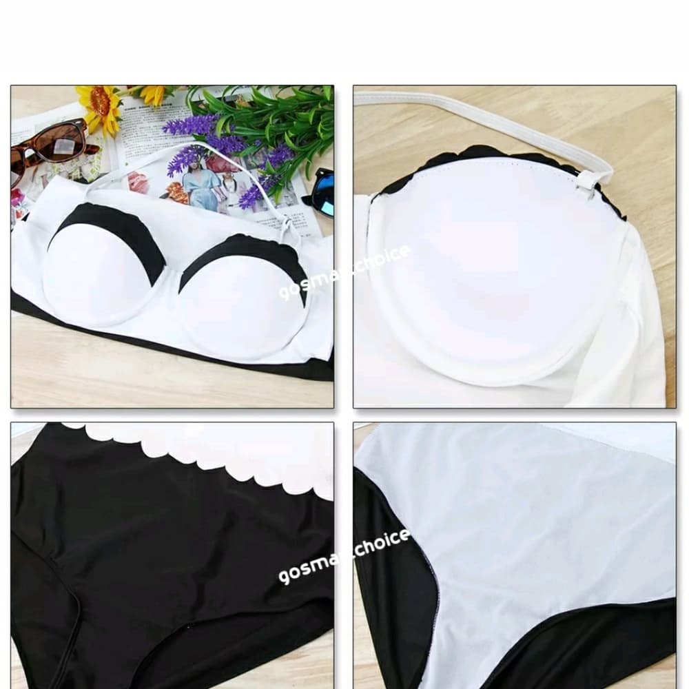 White Black Sexy Bikini - Thumbnail 4