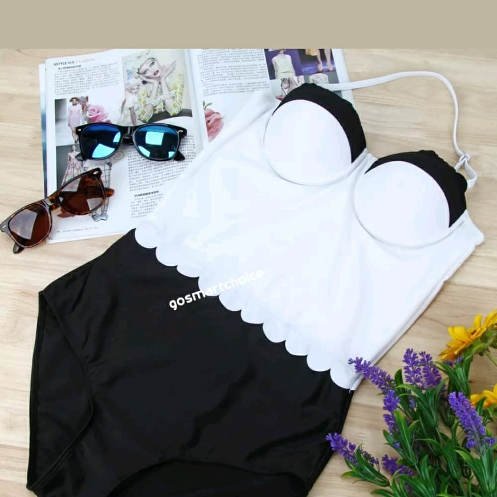 White Black Sexy Bikini - Thumbnail 5
