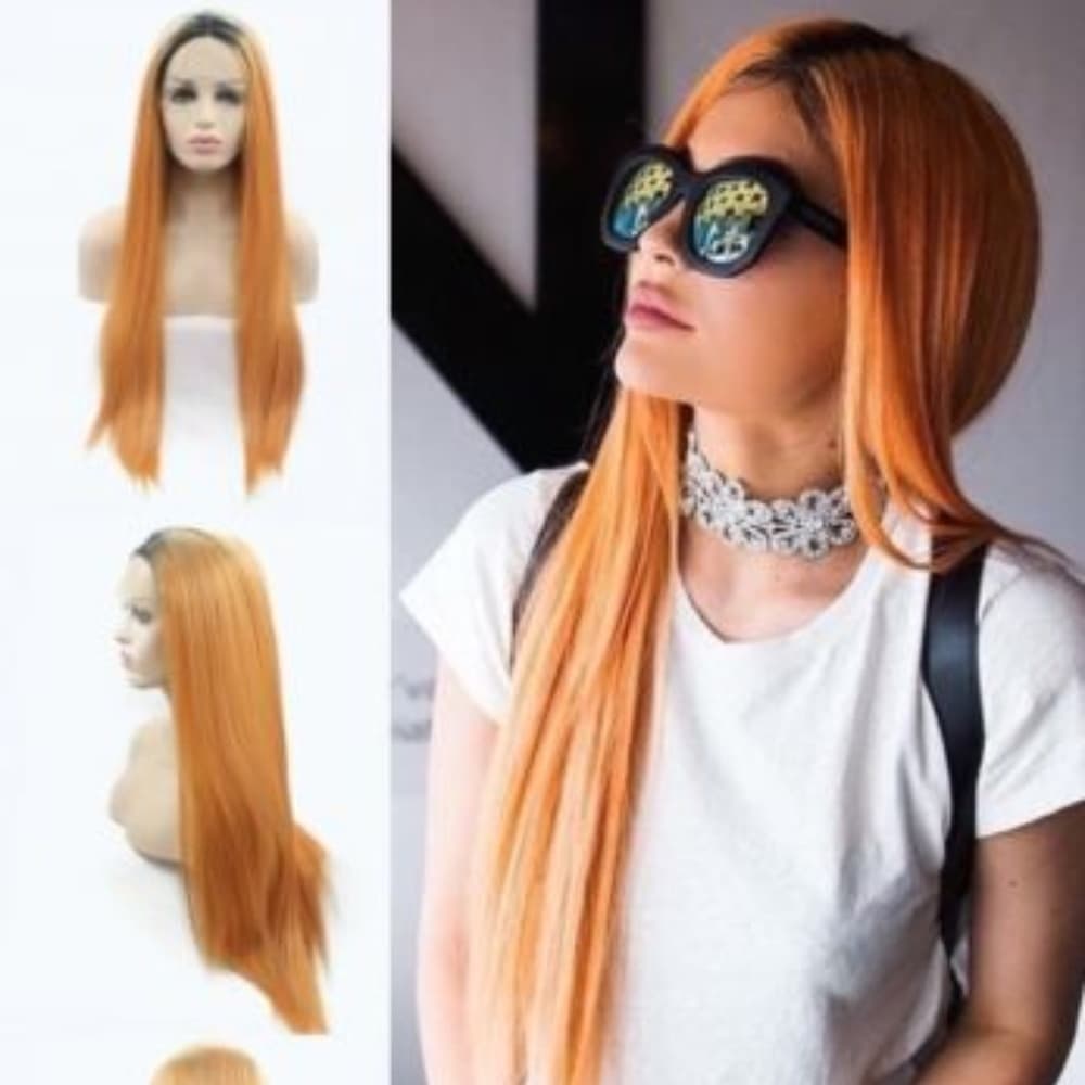 Ombre Orange Lace Front Wig 22-26 inches! - Thumbnail 4