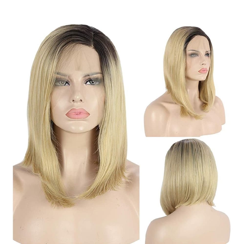 Ombre Blonde Bob Beauty Lace Front Wig - Thumbnail 7