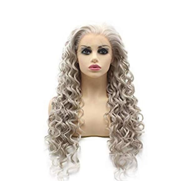 Gray Curly Beauty Lace Front Wig - Thumbnail 5