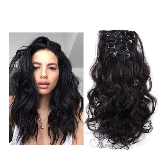 Dark Brown Full Head clip in Extension - Thumbnail 3