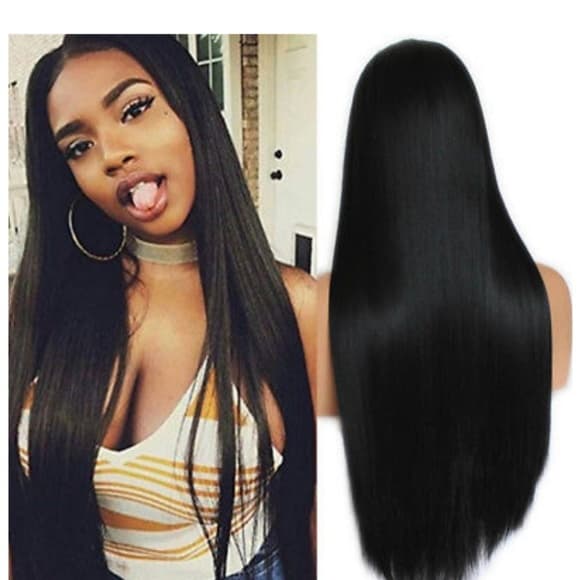 Black Straight Lace Front Wig 24-36 inches!! - Thumbnail 6
