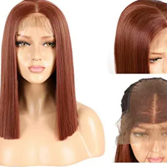 Copper Red Bob Beauty Lace Front Wig - Thumbnail 2