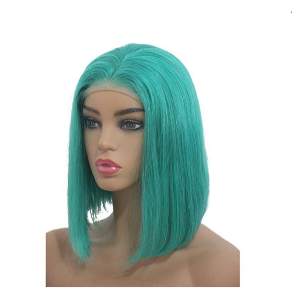Minty Green Bob Beauty Lace Front Wig 10-12 inches - Thumbnail 3