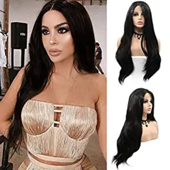 Dark Brown Lace Front Wig - Thumbnail 2