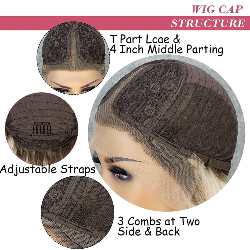 Ombre White Blonde Lace Front Wig - Thumbnail 5